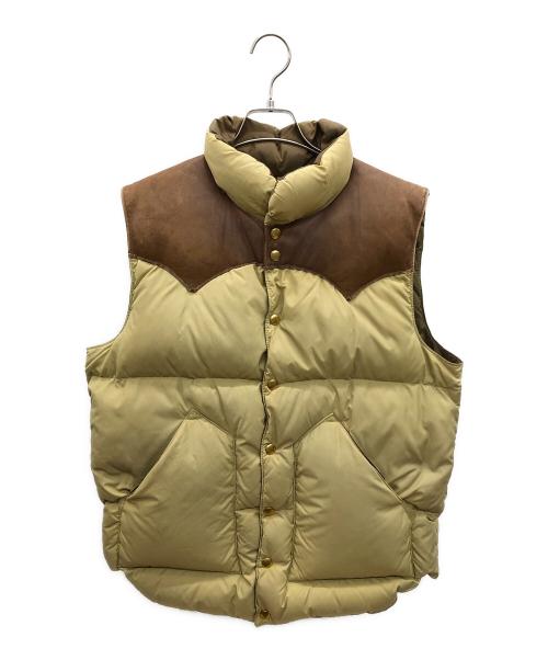 Rocky Mountain FeatherBed（ロッキーマウンテンフェザーベッド）Rocky Mountain FeatherBed (ロッキーマウンテンフェザーベッド) 70sダウンベスト　古着 ブラウン×ベージュ サイズ:42の古着・服飾アイテム