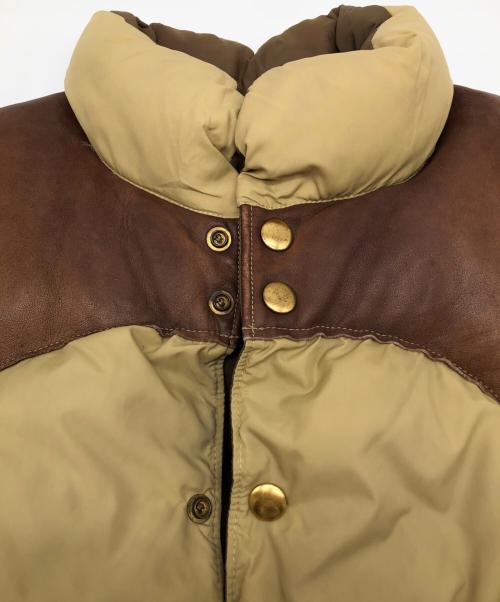 Rocky Mountain FeatherBed（ロッキーマウンテンフェザーベッド）Rocky Mountain FeatherBed (ロッキーマウンテンフェザーベッド) 70sダウンベスト　古着 ブラウン×ベージュ サイズ:42の古着・服飾アイテム