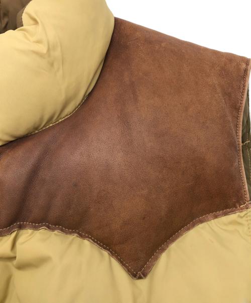 Rocky Mountain FeatherBed（ロッキーマウンテンフェザーベッド）Rocky Mountain FeatherBed (ロッキーマウンテンフェザーベッド) 70sダウンベスト　古着 ブラウン×ベージュ サイズ:42の古着・服飾アイテム
