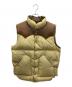 Rocky Mountain FeatherBed（ロッキーマウンテンフェザーベッド）の古着「70sダウンベスト　古着」｜ブラウン×ベージュ