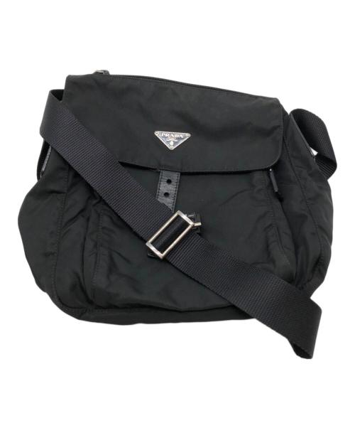 PRADA（プラダ）PRADA (プラダ) ナイロンショルダーバッグ ブラックの古着・服飾アイテム