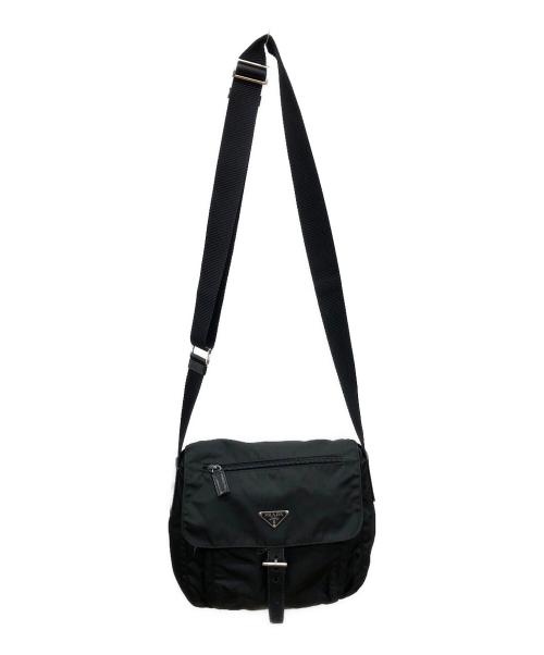 PRADA（プラダ）PRADA (プラダ) ナイロンショルダーバッグ ブラックの古着・服飾アイテム