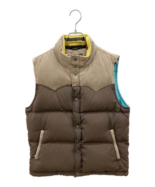 Columbia（コロンビア）Columbia (コロンビア) 90sダウンベスト　XCO　古着 ブラウン×ベージュ サイズ:Sの古着・服飾アイテム