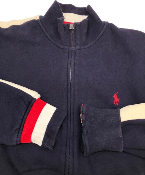 POLO RALPH LAUREN（ポロ・ラルフローレン）POLO RALPH LAUREN (ポロ・ラルフローレン) 90sジップアップスウェット  古着 ネイビー サイズ:Mの古着・服飾アイテム