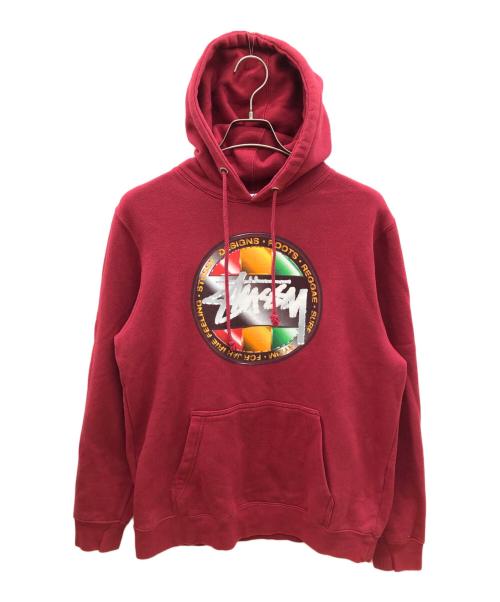 stussy（ステューシー）stussy (ステューシー) プルオーバーパーカー レッド サイズ:Ｍの古着・服飾アイテム