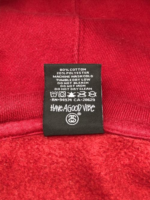 stussy（ステューシー）stussy (ステューシー) プルオーバーパーカー レッド サイズ:Ｍの古着・服飾アイテム