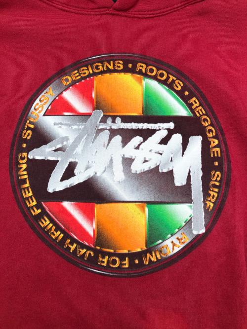 stussy（ステューシー）stussy (ステューシー) プルオーバーパーカー レッド サイズ:Ｍの古着・服飾アイテム