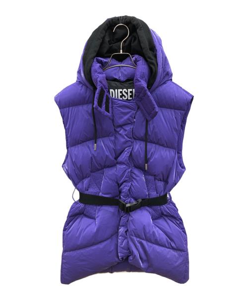 DIESEL（ディーゼル）DIESEL (ディーゼル) 中綿ベスト パープル サイズ:XXSの古着・服飾アイテム