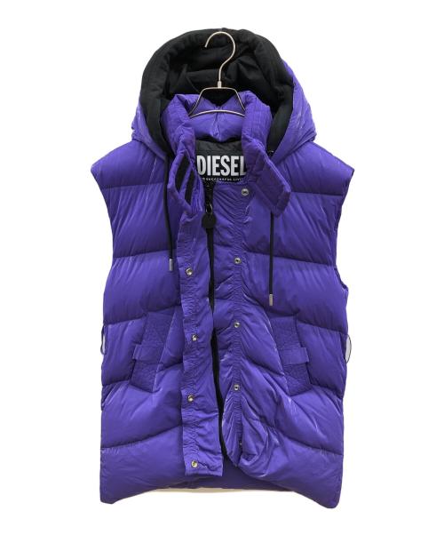 DIESEL（ディーゼル）DIESEL (ディーゼル) 中綿ベスト パープル サイズ:XXSの古着・服飾アイテム