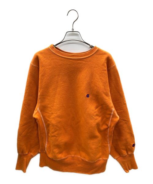 Champion REVERSE WEAVE（チャンピオン リバース ウィーブ）Champion REVERSE WEAVE (チャンピオン リバース ウィーブ) 90sクルーネックスウェット　古着 オレンジ サイズ:Ｍの古着・服飾アイテム