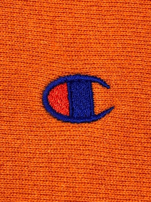 Champion REVERSE WEAVE（チャンピオン リバース ウィーブ）Champion REVERSE WEAVE (チャンピオン リバース ウィーブ) 90sクルーネックスウェット　古着 オレンジ サイズ:Ｍの古着・服飾アイテム