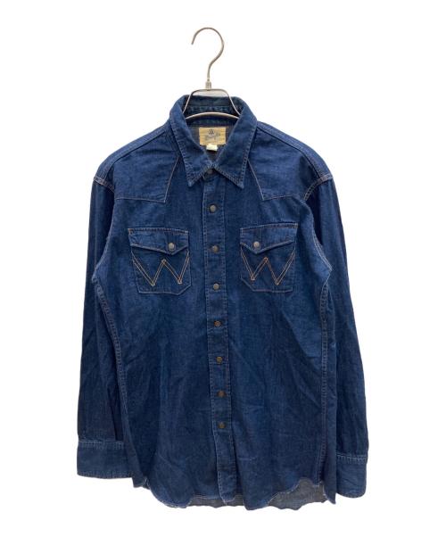 Wrangler（ラングラー）Wrangler (ラングラー) デニムウエスタンシャツ　復刻白タグ ネイビー サイズ:15-16の古着・服飾アイテム