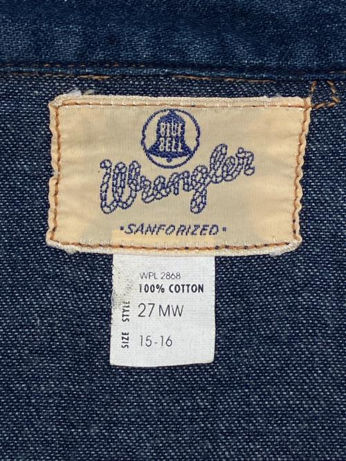 Wrangler（ラングラー）Wrangler (ラングラー) デニムウエスタンシャツ　復刻白タグ ネイビー サイズ:15-16の古着・服飾アイテム