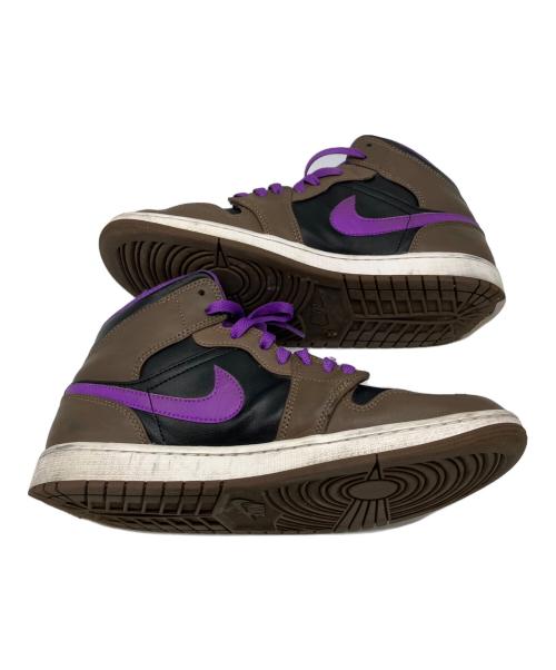 NIKE（ナイキ）NIKE (ナイキ) AIR JORDAN 1 MID ブラウン×パープル サイズ:27.5の古着・服飾アイテム