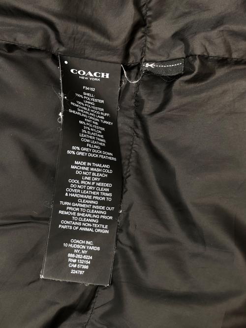 COACH（コーチ）COACH (コーチ) ダウンコート ブラック サイズ:XSの古着・服飾アイテム