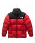 THE NORTH FACE（ザ ノース フェイス）の古着「ダウンジャケット ヌプシジャケット」｜レッド×ブラック