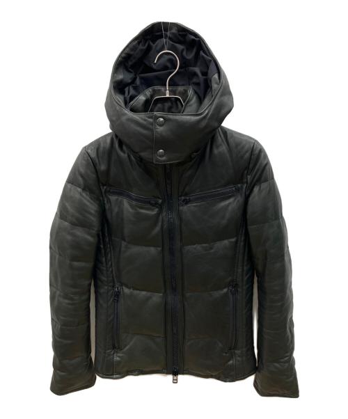 AZ by junhashimoto（エーゼイ バイ ジュンハシモト）AZ by junhashimoto (エーゼイ バイ ジュンハシモト) レザーダウンジャケット ブラック サイズ:Sの古着・服飾アイテム