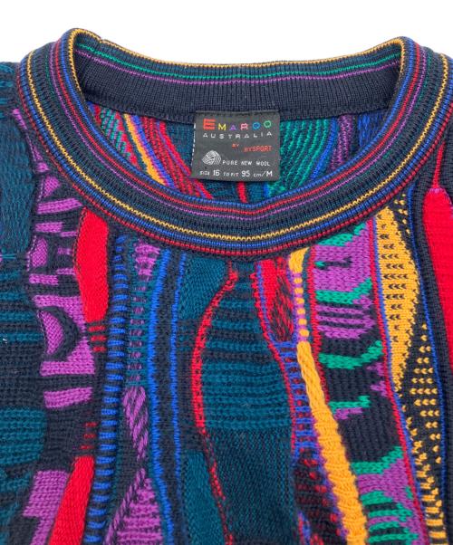 Emaroo（エマルー）Emaroo (エマルー) 90s 3Dニット　古着 マルチカラー サイズ:Ｍの古着・服飾アイテム