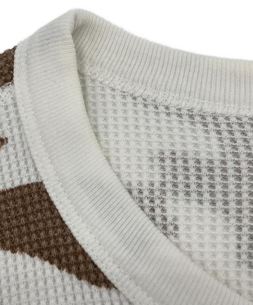 SUPREME（シュプリーム）SUPREME (シュプリーム) 長袖カットソー ホワイト×ブラウン サイズ:Ｍの古着・服飾アイテム