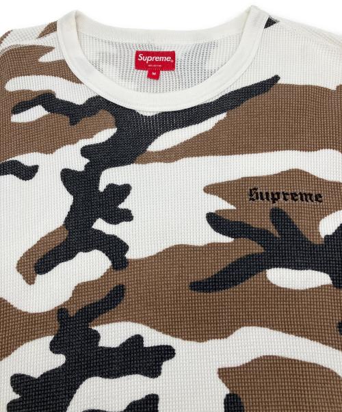 SUPREME（シュプリーム）SUPREME (シュプリーム) 長袖カットソー ホワイト×ブラウン サイズ:Ｍの古着・服飾アイテム