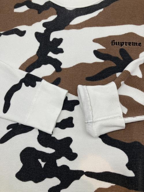 SUPREME（シュプリーム）SUPREME (シュプリーム) 長袖カットソー ホワイト×ブラウン サイズ:Ｍの古着・服飾アイテム