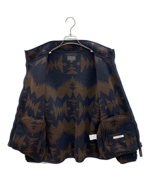 PENDLETON（ペンドルトン）PENDLETON (ペンドルトン) ボアジャケット ブラウン×ネイビー サイズ:Lの古着・服飾アイテム