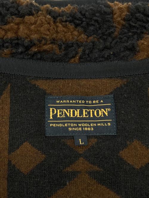 PENDLETON（ペンドルトン）PENDLETON (ペンドルトン) ボアジャケット ブラウン×ネイビー サイズ:Lの古着・服飾アイテム