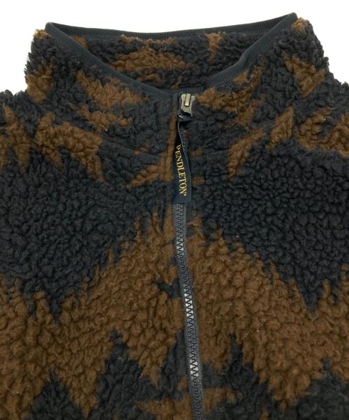 PENDLETON（ペンドルトン）PENDLETON (ペンドルトン) ボアジャケット ブラウン×ネイビー サイズ:Lの古着・服飾アイテム