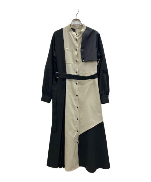 UNITED TOKYO（ユナイテッドトーキョー）UNITED TOKYO (ユナイテッドトーキョー) 長袖ワンピース ベージュ×ブラック サイズ:2の古着・服飾アイテム