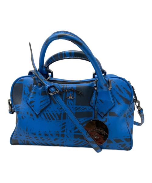 Vivienne Westwood ANGLOMANIA（ヴィヴィアンウエストウッドアングロマニア）Vivienne Westwood ANGLOMANIA (ヴィヴィアンウエストウッドアングロマニア) 2WAYバッグ ブルー×ブラックの古着・服飾アイテム