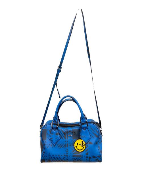 Vivienne Westwood ANGLOMANIA（ヴィヴィアンウエストウッドアングロマニア）Vivienne Westwood ANGLOMANIA (ヴィヴィアンウエストウッドアングロマニア) 2WAYバッグ ブルー×ブラックの古着・服飾アイテム