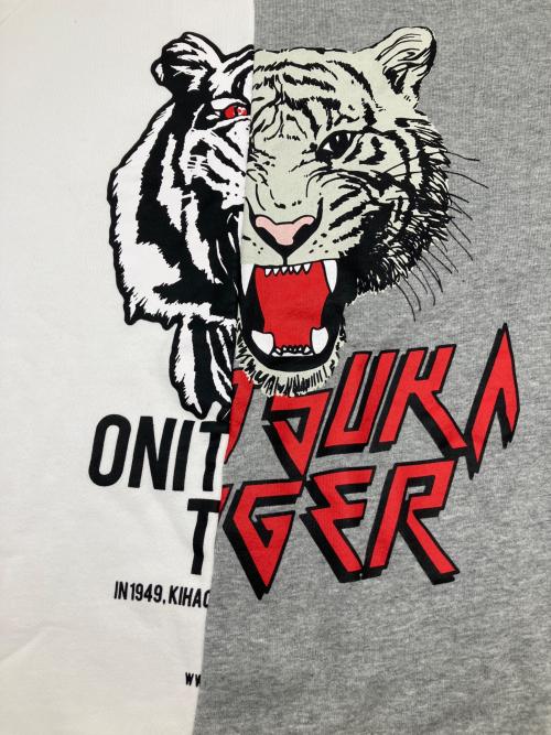 Onitsuka Tiger（オニツカタイガー）Onitsuka Tiger (オニツカタイガー) スウェット ホワイト×グレー サイズ:Sの古着・服飾アイテム