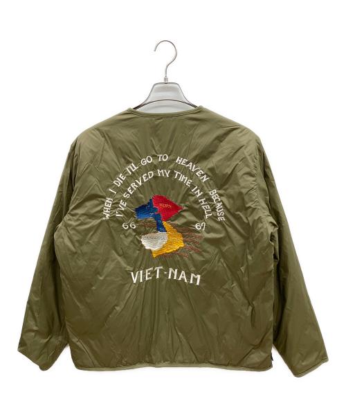 BEAMS Lights（ビームスライト）BEAMS Lights (ビームスライト) TAION (タイオン) ダウンジャケット ベトジャン リバーシブル インナーダウン 刺繍装飾 2023年モデル カーキ サイズ:Ｍの古着・服飾アイテム