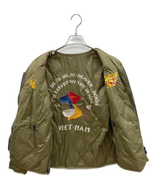 BEAMS Lights（ビームスライト）BEAMS Lights (ビームスライト) TAION (タイオン) ダウンジャケット ベトジャン リバーシブル インナーダウン 刺繍装飾 2023年モデル カーキ サイズ:Ｍの古着・服飾アイテム