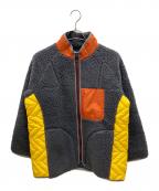 NON TOKYOノントーキョー）の古着「ボアジャケット」｜グレー×オレンジ×イエロー