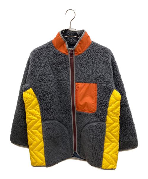 NON TOKYO（ノントーキョー）NON TOKYO (ノントーキョー) ボアジャケット グレー×オレンジ×イエロー サイズ:2 未使用品の古着・服飾アイテム