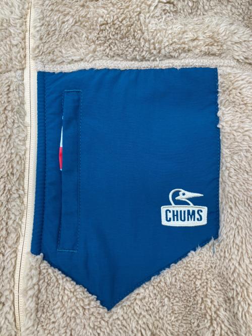 CHUMS（チャムス）CHUMS (チャムス) ボアジャケット ライトブルー×ベージュ サイズ:Ｍの古着・服飾アイテム