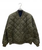 TAIONタイオン）の古着「キルティングダウンジャケット」｜カーキ
