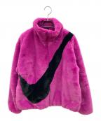 NIKEナイキ）の古着「フェイクファージャケット」｜ショッキングピンク