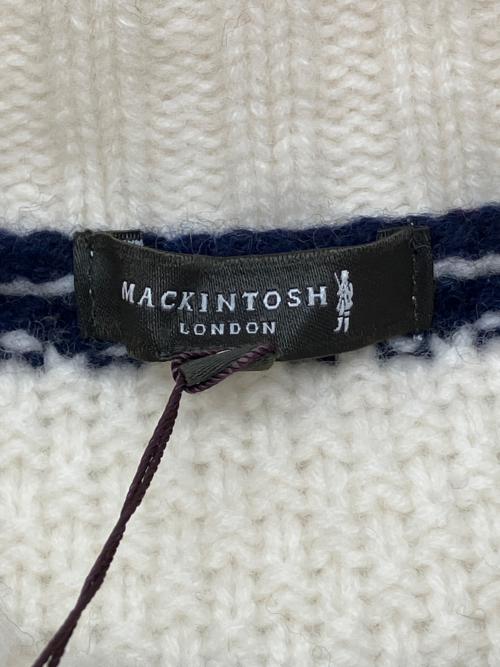 MACKINTOSH（マッキントッシュ）MACKINTOSH (マッキントッシュ) 厚手ニット ホワイト×ネイビー サイズ:L 未使用品の古着・服飾アイテム