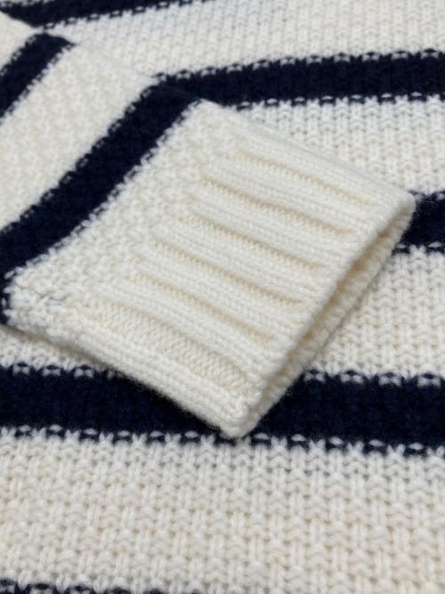MACKINTOSH（マッキントッシュ）MACKINTOSH (マッキントッシュ) 厚手ニット ホワイト×ネイビー サイズ:L 未使用品の古着・服飾アイテム