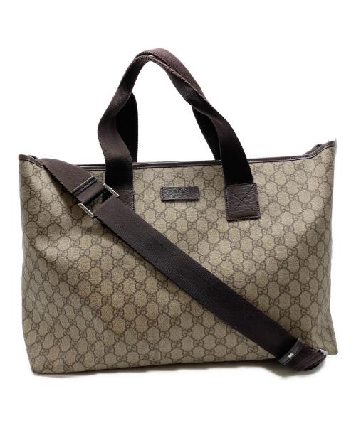 GUCCI（グッチ）GUCCI (グッチ) 	GGスプリーム ベージュ×ブラウンの古着・服飾アイテム