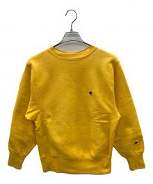 Champion REVERSE WEAVE（チャンピオン リバース ウィーブ）の古着「90sクルーネックスウェット 刺繍タグ 古着」｜イエロー
