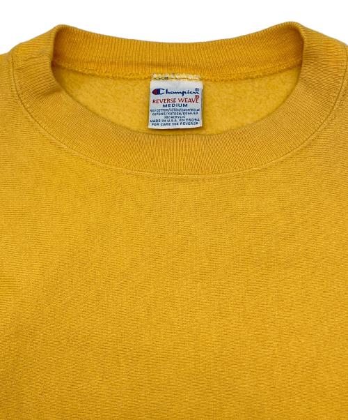 Champion REVERSE WEAVE（チャンピオン リバース ウィーブ）Champion REVERSE WEAVE (チャンピオン リバース ウィーブ) 90sクルーネックスウェット 刺繍タグ 古着 イエロー サイズ:Ｍの古着・服飾アイテム