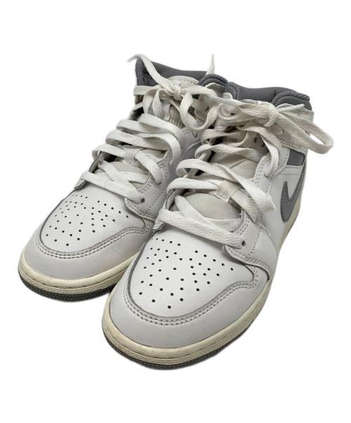 NIKE（ナイキ）NIKE (ナイキ) 	GS Air Jordan 1 Mid ホワイト×グレー サイズ:22.5の古着・服飾アイテム
