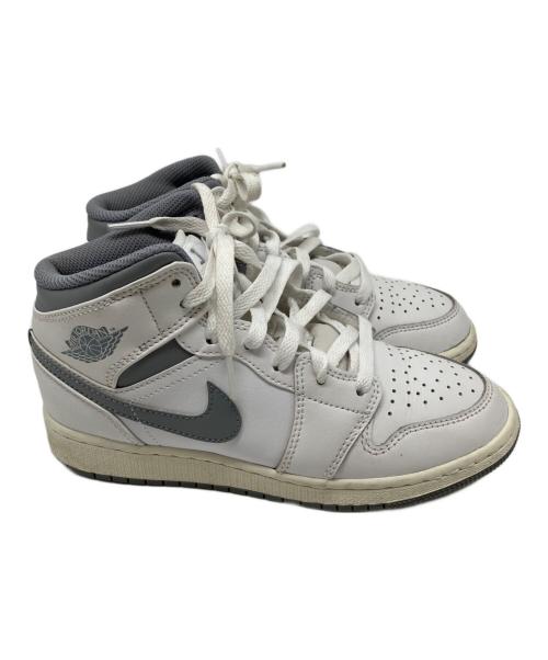 NIKE（ナイキ）NIKE (ナイキ) 	GS Air Jordan 1 Mid ホワイト×グレー サイズ:22.5の古着・服飾アイテム