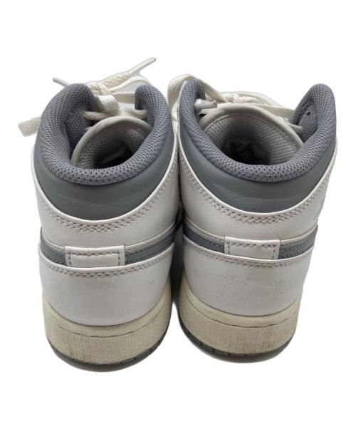 NIKE（ナイキ）NIKE (ナイキ) 	GS Air Jordan 1 Mid ホワイト×グレー サイズ:22.5の古着・服飾アイテム