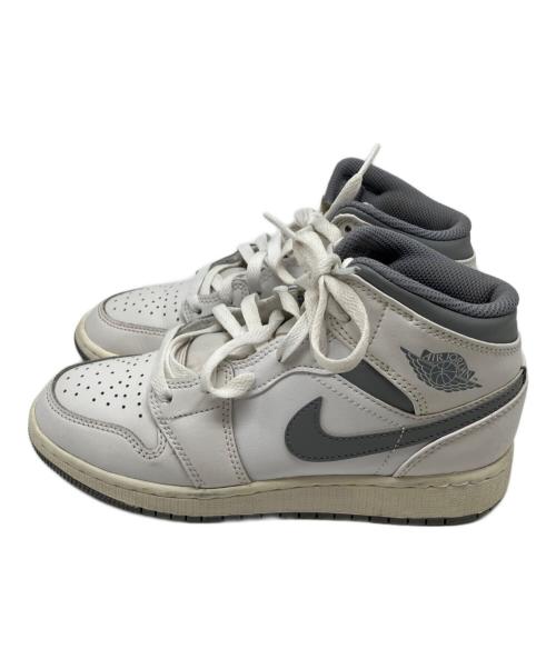NIKE（ナイキ）NIKE (ナイキ) 	GS Air Jordan 1 Mid ホワイト×グレー サイズ:22.5の古着・服飾アイテム