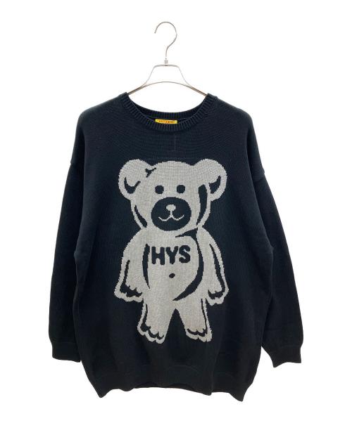 Hysteric Glamour（ヒステリックグラマー）Hysteric Glamour (ヒステリックグラマー) 厚手ニットワンピース　GUMI BEARジャカード ワンピース　24AW ブラック サイズ:FREE 未使用品の古着・服飾アイテム
