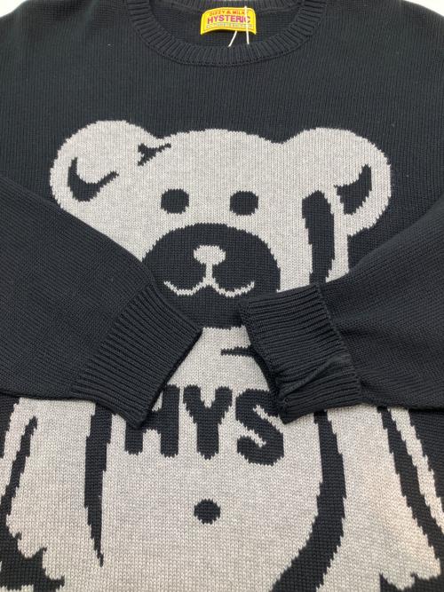 Hysteric Glamour（ヒステリックグラマー）Hysteric Glamour (ヒステリックグラマー) 厚手ニットワンピース　GUMI BEARジャカード ワンピース　24AW ブラック サイズ:FREE 未使用品の古着・服飾アイテム